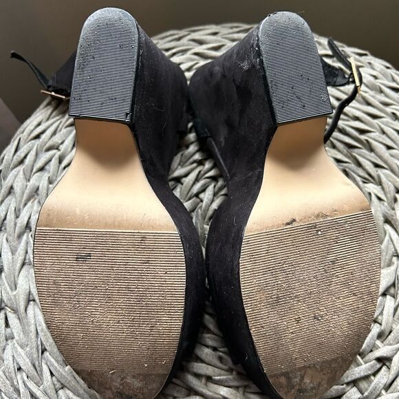 Madden Girl Women’s Black Chunky Platform Wedge Heels with Black Strap Size 7.5 - Picture 12 of 13